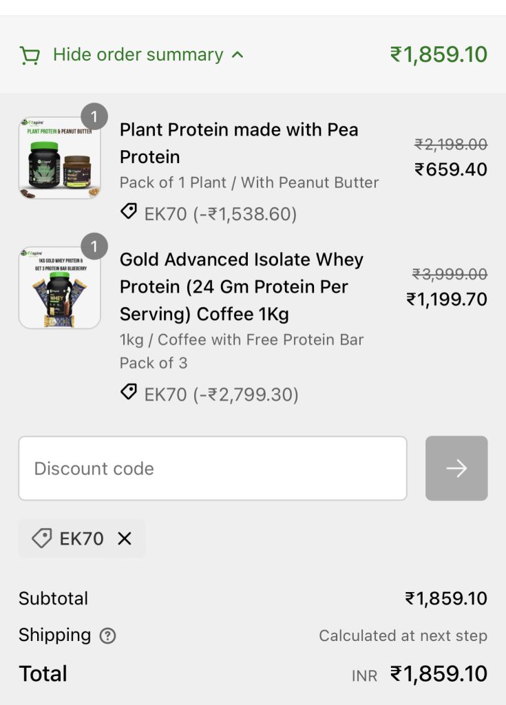 Loot Deal : Fitspire (New Offers) : 70% off on all products