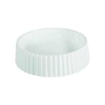 BonKaso White Ceramic Tabletop Wash Basin – Round Shape Polished Countertop Sink for Bathroom, Vanity & Dining Hall & Wash Area – Stylish & Durable Ceramic Basin (16 x16 x4.5 Inches)