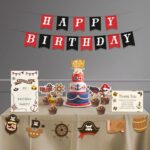 Just Party Pirates Theme Party Decoration – 37 pcs Happy Birthday Decoration Kit for Kids | Sea Adventure Theme Birthday Decoration Items for Boys & Girls |Includes Props,Banners,Cake Topper,Glue Dots