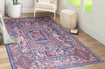 STATUS 150 cm  X 210 cm Velvet Carpet(Rectangle, Blue, Orange)