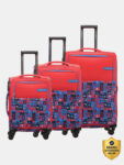 NASHER MILES India Polyester Luggage Set of 3 Printed Trolley Bags (55, 65 & 75cm) Expandable Cabin & Check-in Set 8 Wheels – 28 Inch