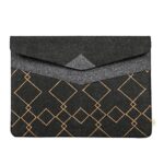 OON Laptop Sleeve Stylish Black & Dark Grey Printed Felt for 13 Inch Device