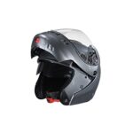 Studds NINJA 3G Flip Up Full Face Helmet with Double Visor (Gun Grey, x-large)