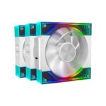 Ant Esports QuartzFlow 3-In-1 120mm ARGB Stackable Case Fan Kit with Forward/Reverse Switch and Wire Free Daisy Chain – White