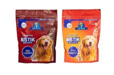 Dr. Pets Pack of 2 (900g Each) Bistik Dog Biscuits | Real Chicken & Apple Banana Flavour | Gluten Free Crunchy Dog Treats for Puppies & Adult Dogs | Healthy Training Snacks for All Breeds