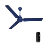 Crompton Energion Hyperboost 1200mm BLDC Ceiling Fan | Point Anywhere Remote Control | BEE 5 Star Rated Energy Efficient | Superior Air Delivery | 3 Year Brand Warranty | Matte Mettalic Blue