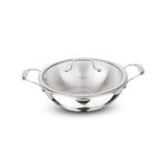 Signoraware Artista Tri Ply Stainless Steel Shallow Kadhai 26cm with Glass Lid | Induction & Gas Compatible | Durable | Ideal for Stir Frying & Sauteing | Best for Curry & Gravies (4 LTR | Steel)