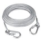 Heavy Duty Clothes Drying Rope, Stainless Steel Rust Resistant Clothesline with Carabiner Hooks for Balcony, Bathroom, Camping, Travel, Indoor & Outdoor Laundry (10 Meter)