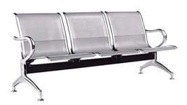 Da URBAN® Airport 3 Seater Three Seater Waiting Area Reception Chair (Silver)