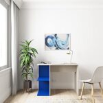 Amazon Brand – Solimo Amaree Engineered Wood Study Table (Blue & Pine Finish)