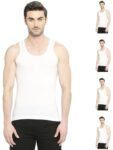 VIP BONUS CLASSIC Mens 100% Cotton Sleeveless White Vest, 80 Size, Pack of 5