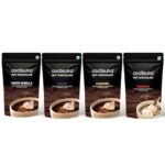COCOSUTRA Hot Chocolate Mix Combo | Swiss Vanilla, Mocha, Caramel & Hazelnut Flavoured | Enjoy hot or cold | Pack of 4 (Each 100 g) 400 g | Vegan Drinking Chocolate