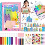 SUPER TOY Rainbow Scratch Art Squeeze Dot Painting Kit for Kids, Rainbow Scratch Magic Paper DIY Postcard Activity Set, Magic Dot Scratch Painting Gifts for Girls and Boys