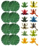 20-Piece Aquarium Decor Frog and Lotus Ornament Set Fish Tank Accessories for Micro Landscape Layout