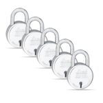 Link® 65mm New Round Padlocks 5Pcs Set | 50,000 Key Combinations | Made in India | Double Locking| Steel Body | Iron Lever | 3 Keys for Each Padlock