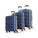Aristocrat Comet Set of 3 (Cabin+Medium+Large) Hard Case Trolley Bags, Blue