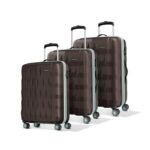 Aristocrat Comet Set of 3 (Cabin+Medium+Large) Hard Case Trolley Bags,Brown