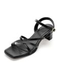 Symbol Premium Women’s Open Toe Black Block Heeled Sandals_3 UK (AZ-SPW-FTW-SN02)