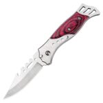 Folding Utility Knife with Stainless Steel Blade & Wooden Handle, Compact Manual Pocket Tool for Carton Opening, Packaging, DIY, Household, Kitchen & Office Tasks