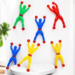 AKSHRESH HOMES Wall Climbing Sticky Man Action Figures, 5 Pcs Pack Flexible Throwing Toy Set with Red Grip Balls, Random Colour Climber Men Party Return Gifts for Kids Indoor Play