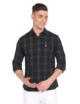 U.S. Polo ASSN. Men’s Regular fit Checked Cotton Casual Shirts (USSHTO2499_Black_39)