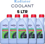 EBRON Premium Radiator Coolant Fluid for Car Engine Cooling System 5L Coolant(5 L, Pack of 5)