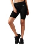 Clovia Women’s Polyester Activewear Sports Cycling Shorts (AB0055P13_Black_M)