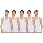 CoBlue by Rupa Men’s Solid Regular Fit Premium Vest (CBRRNFL80CMP5_White Small Pack of 5)
