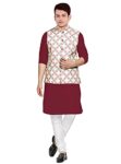 OS JEANS MEN’S COTTON KURTA, PYJAMA & SATIN NERHU JACKETS COMBO SET OF 3 PCS (SIZE: Medium TO 2XL)