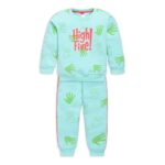 LuvLap Baby Boys Full Sleeve Sweatshirt & Pyjama Set Pack of 1, Cotton Rich Fleece, Soothing Sea, XXL (18 to 24 Months)