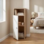Rocco Lofty Storage Cabinet with Engraved Doors | Engineered Wood Sideboard with Soft-Close Hinges & Scratch-Resistant Matte Finish | Living Room Dining Bedroom (Stripes, Medium Size)