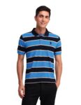 U.S. POLO ASSN. Men’s Horizontal Striped Slim Fit Cotton Polo Shirt (TS024D_Blue_M)