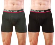 Lux Nitro Men’s Long Trunk | 100% Combed Cotton | Super Soft Outer Waistband | Breathable & Long-Lasting Comfort Pack of 2 Assorted