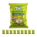 Manna Multigrain Snacks, Pack of 10, Sour Cream & Onion Baked, No Palm Oil, No Maida Millet Bytes Multigrain Shotz