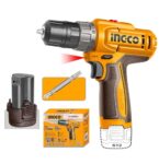 INGCO Cordless Drill Machine for home use, with 1 pcs Battery and Drill Bits, Battery drill machine Type C chargeing