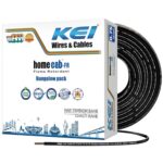 KEI WIRES & CABLES Homecab 0.75 sqmm 1 Core 99.97% Pure Copper Conductor Flame Retardant House Wire PVC Insulated Cable for Domestic & Industrial Electrical Wiring (Black, 180 Meters)
