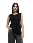 Marks & Spencer Linen Rich Draped Vest Top Black