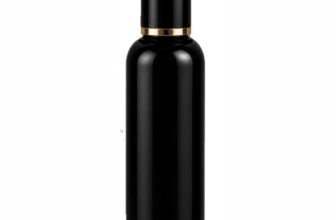 Halin Black Plastic Bottle with Flip Top Cap and Gold Ring 120 ml