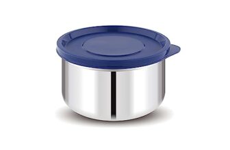 Attro Prime Stainless Steel Single Wall Storage Containers Airtight & Leak Proof Containers for Office Use, School, Picnic, 550 ml – Blue