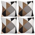 HOKIPO Stretchable Cushion Cover 16×16 in, Set of 4, Multicolor