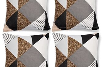 HOKIPO Stretchable Cushion Cover 16×16 in, Set of 4, Multicolor