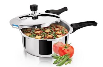 Milton ProCook Triply Pressure Cooker Stainless Steel with Outer Lid, 1.5 Litres, Induction and Gas Stove Compatible, Gasket Release System, 5 Years Warranty, ISI Certified, Silver
