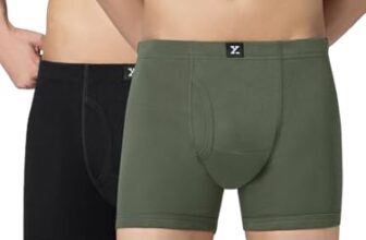 XYXX Nova Cotton Boxer Brief for Men |Regular Fit with intellifresh No-Marks Waistband | Inner Elastic | Solid Underwear for Men | Olive Green+Storm Grey