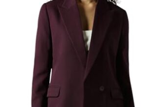 High Star Women Solid Longline-Length Oversized Notch-Lapel Collar Full Sleeve Blazer Wine