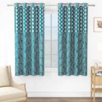 MollisHomes Window Curtains 5 Feet Pack of 1, Damask, Blue & White