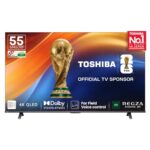 Toshiba 139 cm (55 Inches) 4K Ultra HD Smart QLED TV | Dolby Atmos, HDR10+ | 24W Powerful Speakers | Sports Mode | REGZA Engine ZR |4K Upscaling | Voice Control | Vidaa OS | 55M450RP (Black)