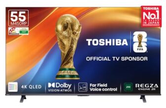 Toshiba 139 cm (55 Inches) 4K Ultra HD Smart QLED TV | Dolby Atmos, HDR10+ | 24W Powerful Speakers | Sports Mode | REGZA Engine ZR |4K Upscaling | Voice Control | Vidaa OS | 55M450RP (Black)