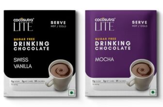 Cocosutra LITE Sugar Free Drinking Chocolate | Swiss Vanilla & Mocha | Hot or Cold | Low Carb, Low Calorie | Stevia & Erythritol Based | Ready in 2 Minutes | 20g Each