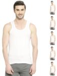 VIP BONUS CLASSIC Mens 100% Cotton Sleeveless Regular Fit White Vest, 75 Size, Pack of 6