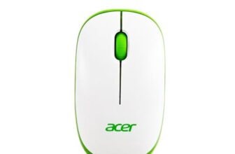 acer Flow Wireless Mouse | 1600 DPI Optical Sensor | 2.4GHz Wireless with USB Nano Receiver | Ergonomic Lightweight Design | Smooth Tracking for Laptop, PC & Mac – White/Green
